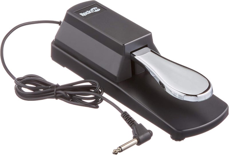 RockJam 6.35mm Sustain Pedal for Electronic Keyboards and Digital Pianos with Polarity Switch, Anti-Slip Rubber Bottom and 5.9 ft. Cable - Image 4